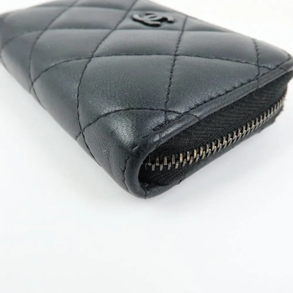 Chanel Coco Matelasse Lambskin Coin Purse Black